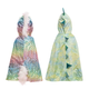 Great Pretenders Rainbow Reversible Unicorn Dragon Cape (size 3-4)