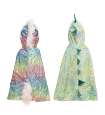 Great Pretenders Rainbow Reversible Unicorn Dragon Cape (size 5-6)