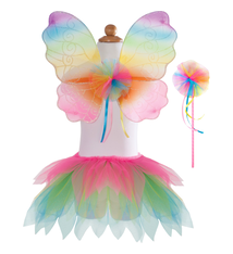 Great Pretenders Neon Rainbow Tutu with Wings & Wand (size 4-6)