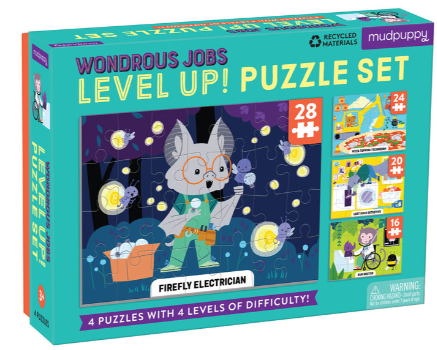 Mudpuppy Level Up! Puzzle Set: Wondrous Jobs (3+)
