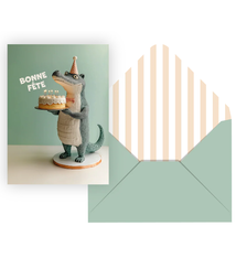 Pierre Belvedere Bonne Fête (crocodile avec gateau)