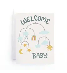 Pedaller Designs Welcome Baby (mobile of clouds sun stars moon rainbow)