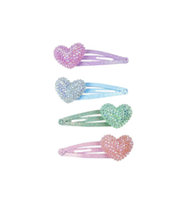 Great Pretenders Sparkle Heart Bobble Hair Clips, 4pcs (3+)