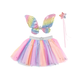 Great Pretenders Rainbow Sequins Skirt with Wings and Wand (size 4-6)