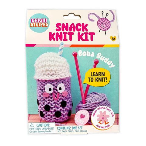 Bright Stripes Snack Knit Kit - Boba Buddy (8+)