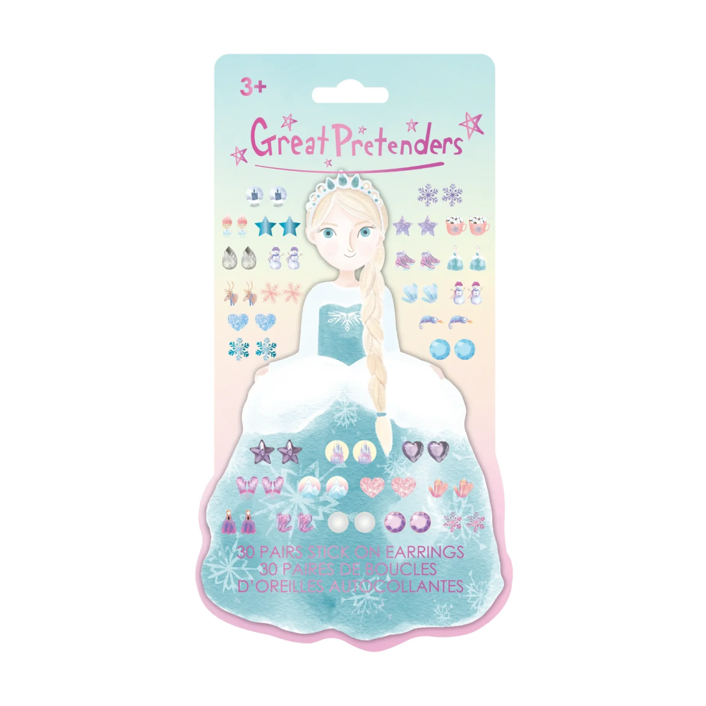 Great Pretenders Frosty Sister Stick-on Earrings (3+)