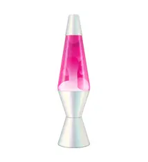 Schylling Lava Lamp 14.5-Inch Opalescent Pearl (white lava, hot pink liquid)