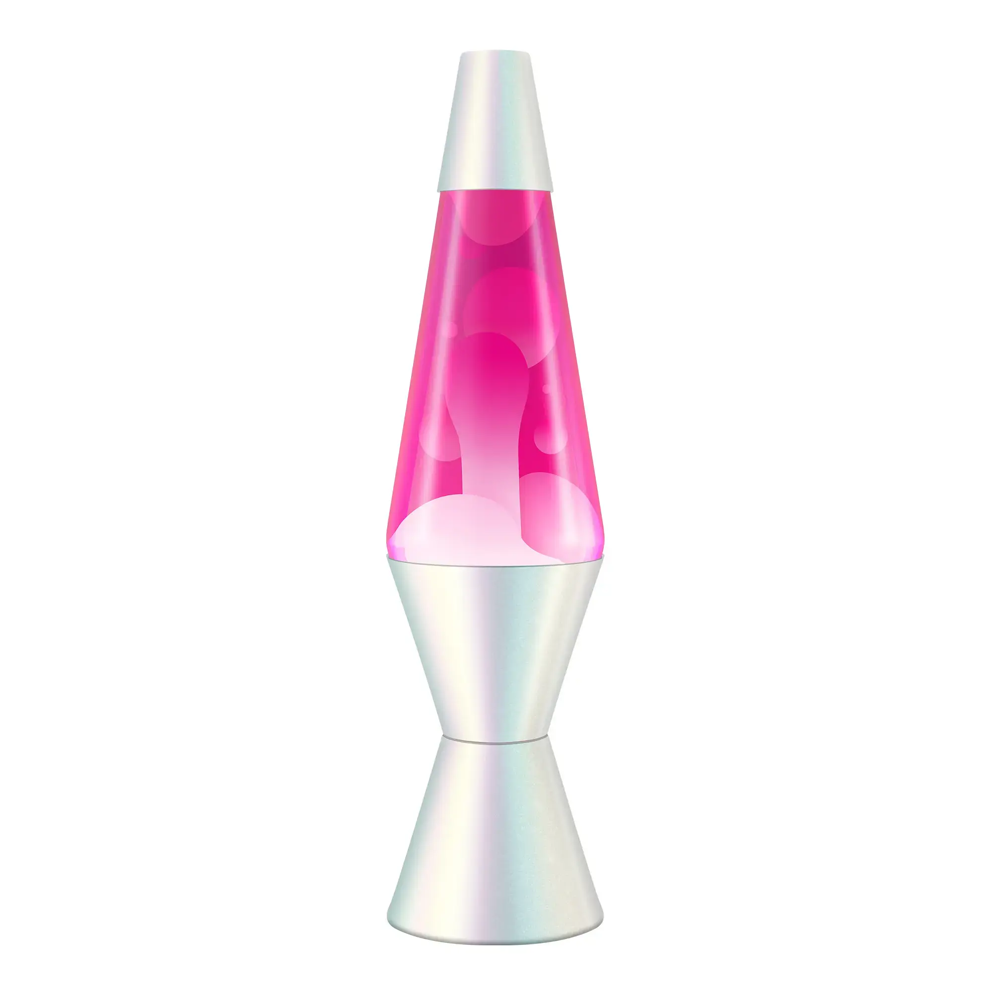 Schylling Lava Lamp 14.5-Inch Opalescent Pearl (white lava, hot pink liquid)