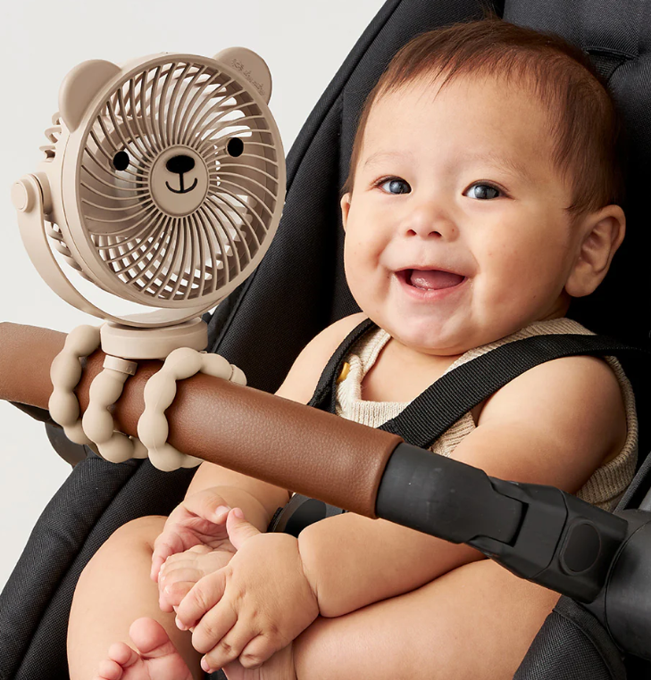 itzy ritzy Itzy Breezy Bear 3-speed stroller Fan --Beige