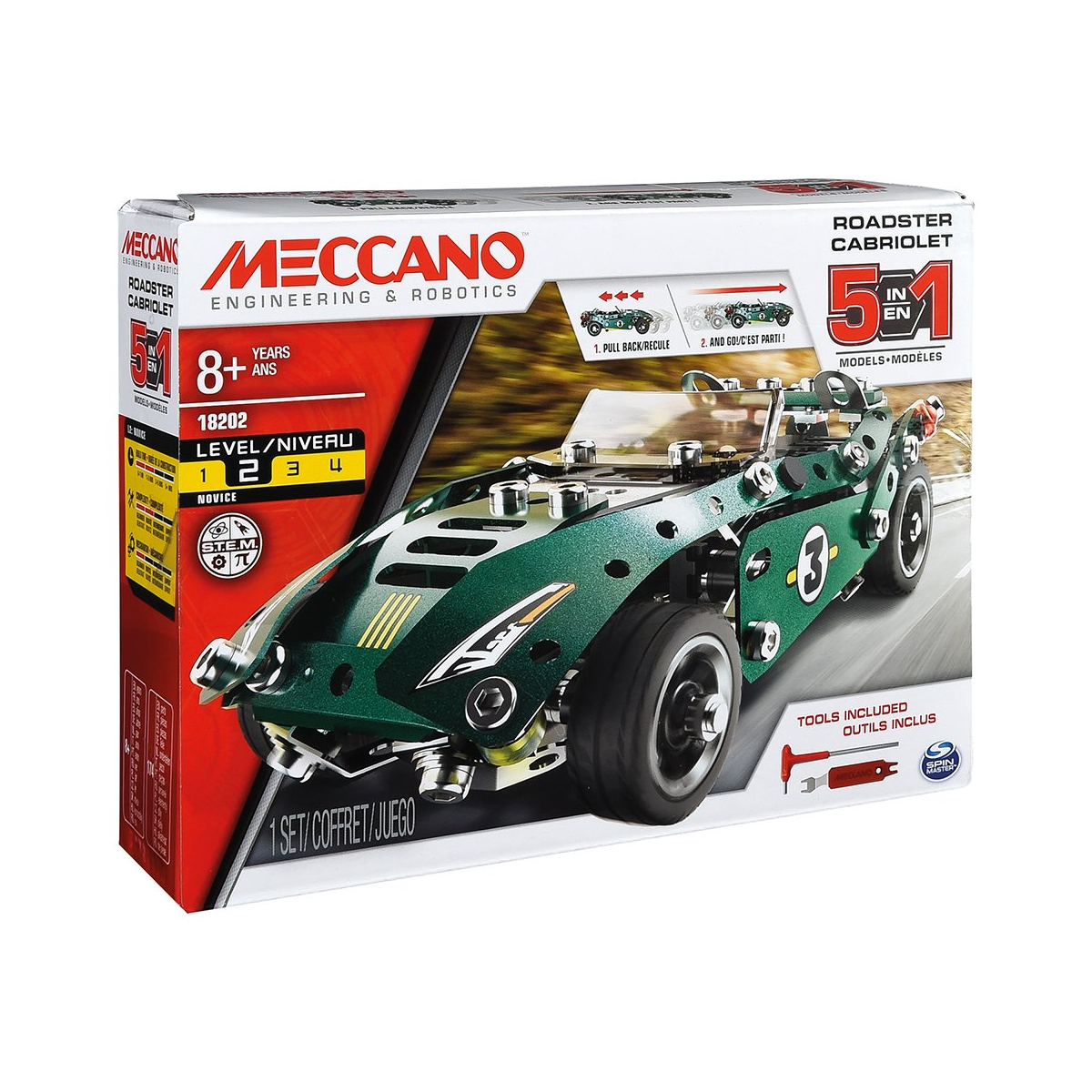 Meccano Meccano 5-in-1 Pull-back Roadster (8+)