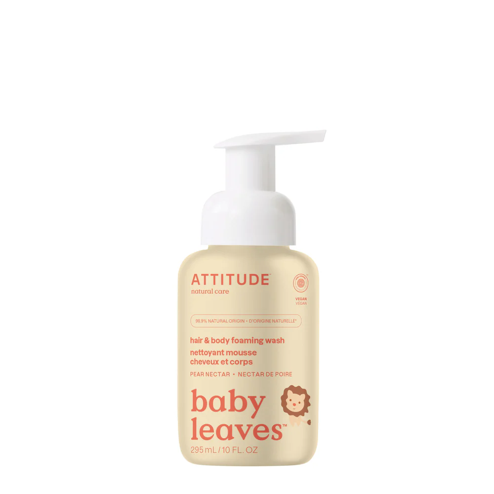 Attitude Baby Leaves hair & body foaming wash - pear nectar (295ml)