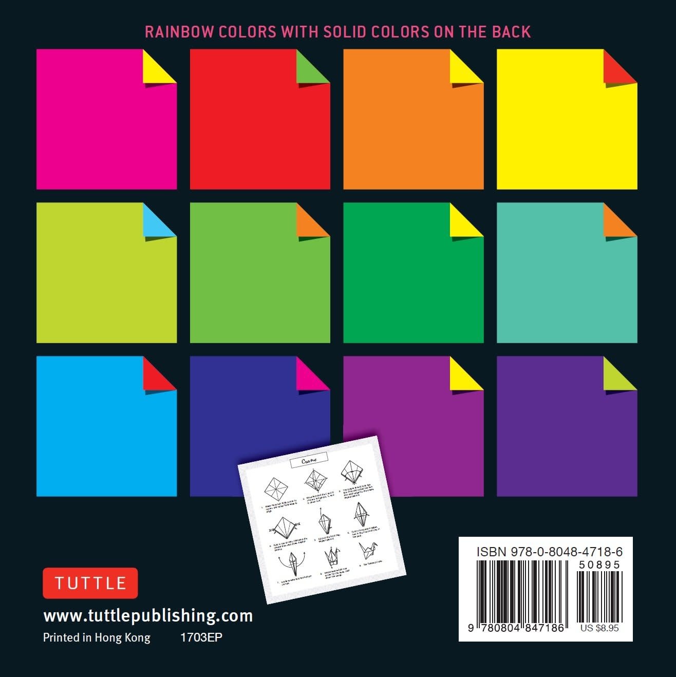 Tuttle Origami Paper: Rainbow Colors  (200 sheets)