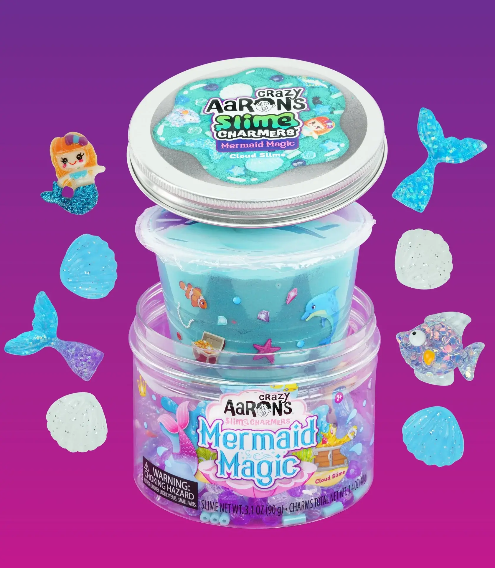 Crazy Aaron’s Crazy Aarons Slime Charmers: Mermaid Magic (3.1 oz/1.4oz) 3+
