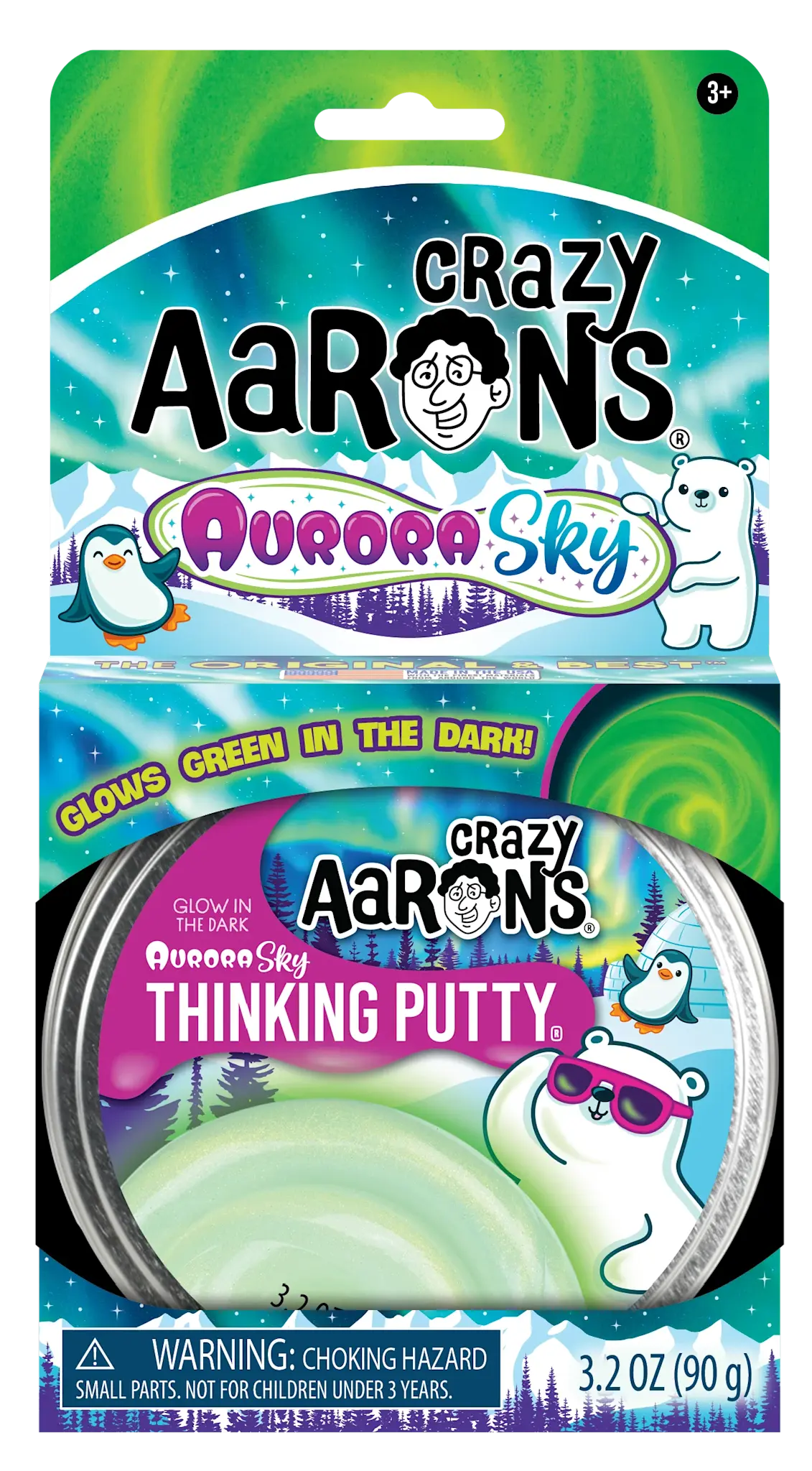 Crazy Aaron’s Crazy Aarons Aurora Sky (glow in the dark) Thinking Putty (3.2 oz) 8+