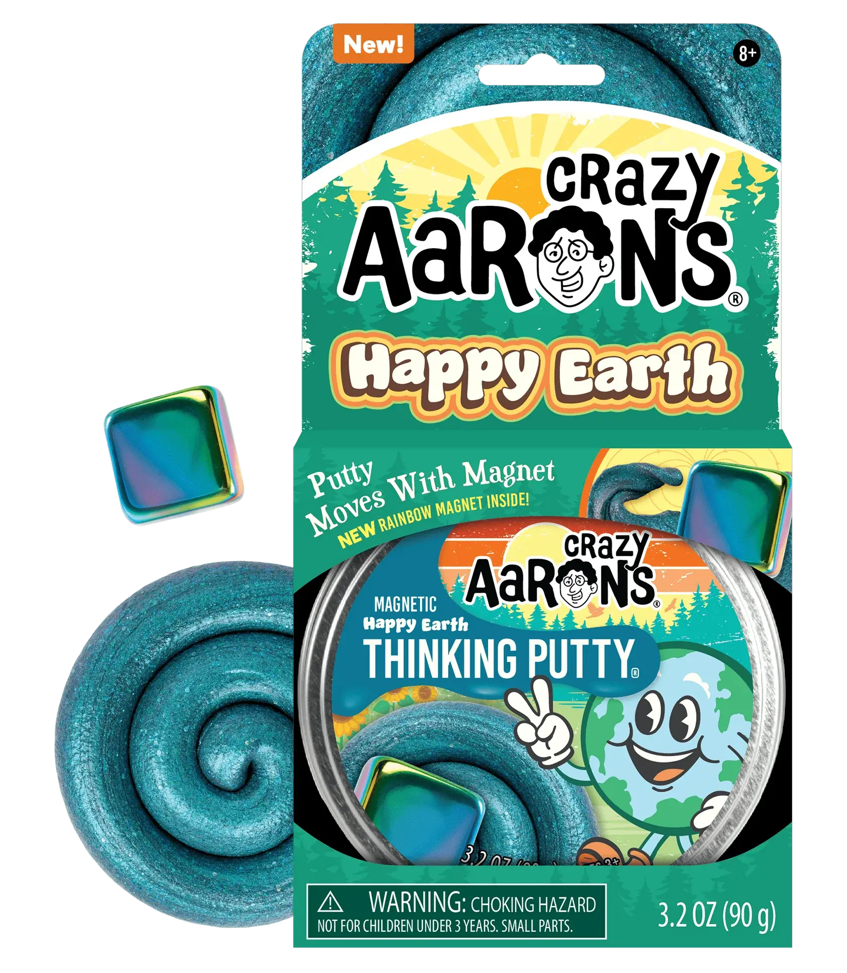 Crazy Aaron’s Crazy Aarons Happy Earth (magnetic/magnet included) Thinking Putty (3.2 oz) 8+