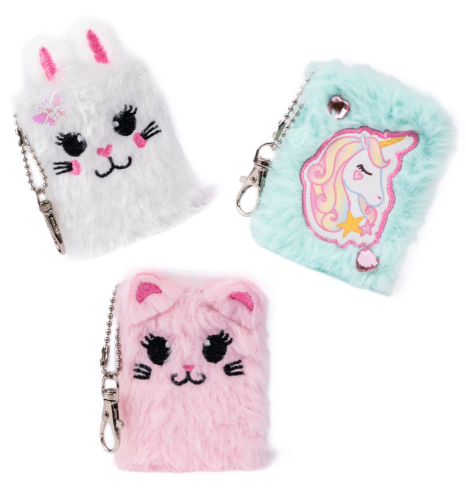 Great Pretenders Mini Furry Friends Keychain Journals, Assorted (3+)