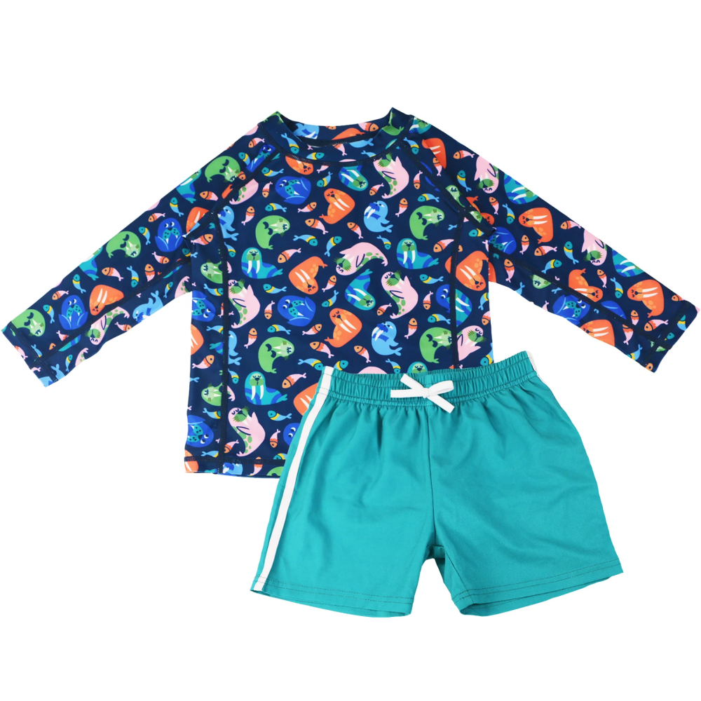 Zoocchini Rashguard Swim Top and Short Set