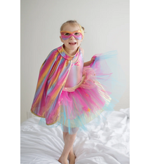 Great Pretenders Super-duper Tutu/Cape/Mask, Pink & Gold (size 4-6)