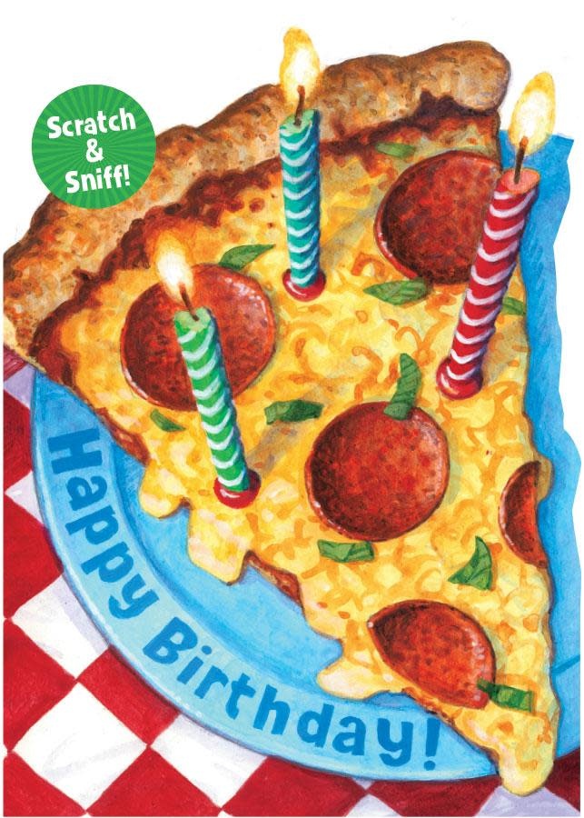 Playhouse Happy Birthday --Pizza Scratch & Sniff card
