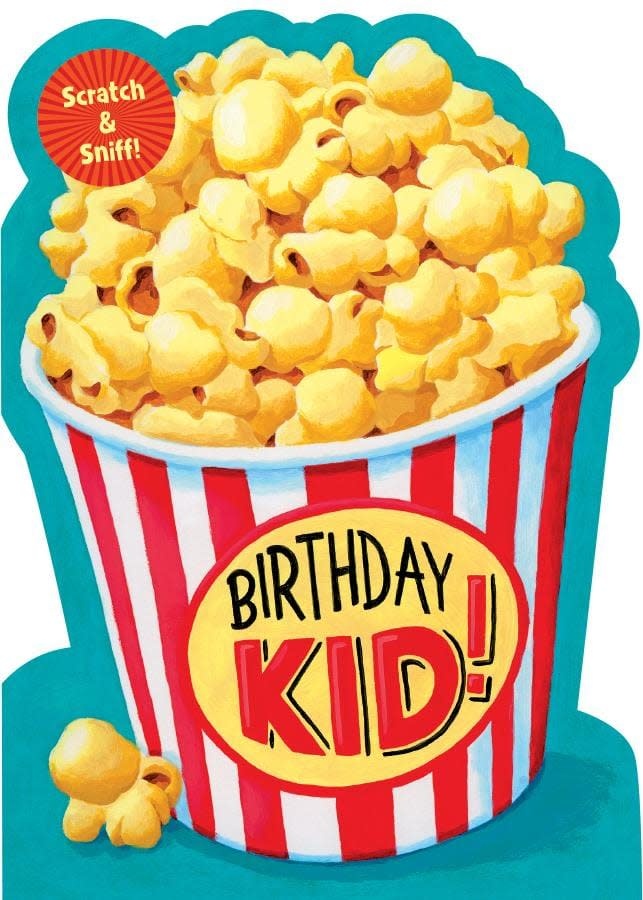 Playhouse Birthday Kid! Popcorn Scratch & Sniff card