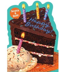 Playhouse Happy Birthday Chocolate cake Scratch & Sniff card