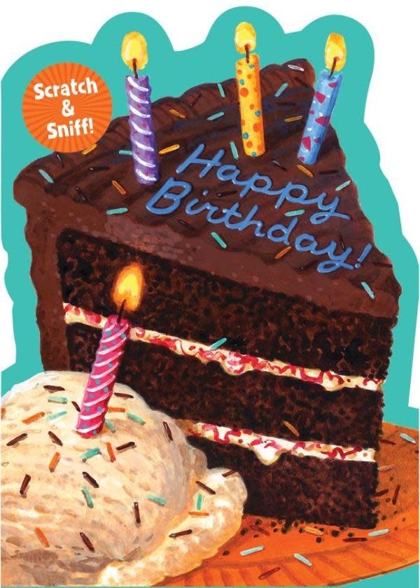 Playhouse Happy Birthday Chocolate cake Scratch & Sniff card