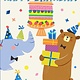 Playhouse Happy Birthday Bear Rhino Turtle card