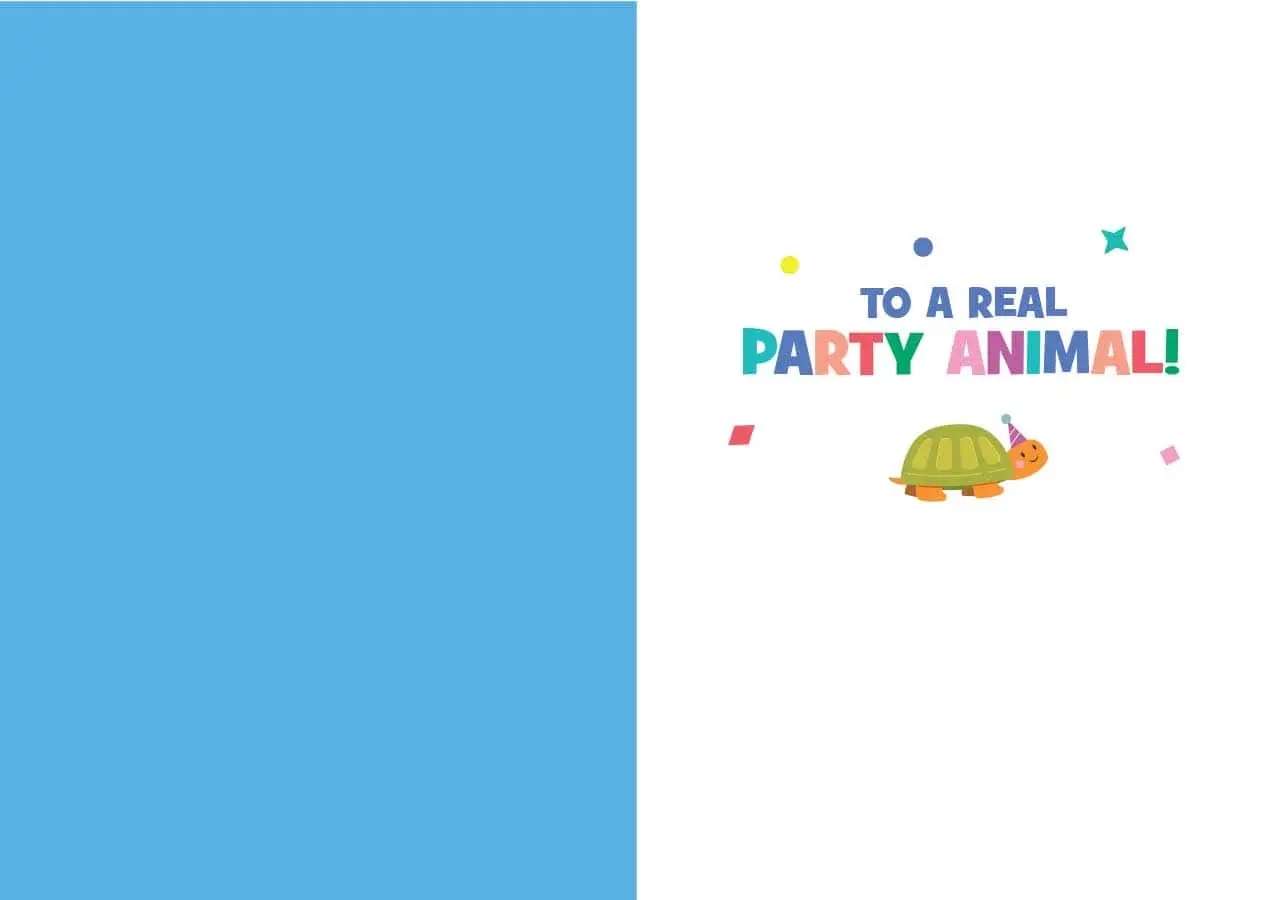 Playhouse Happy Birthday Bear Rhino Turtle card