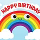 Playhouse Happy Birthday Googly Eye Rainbow card