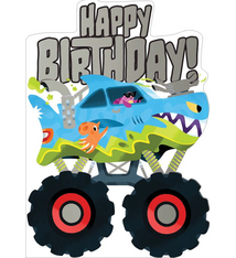 Playhouse Shark Monster Truck foil greeting card