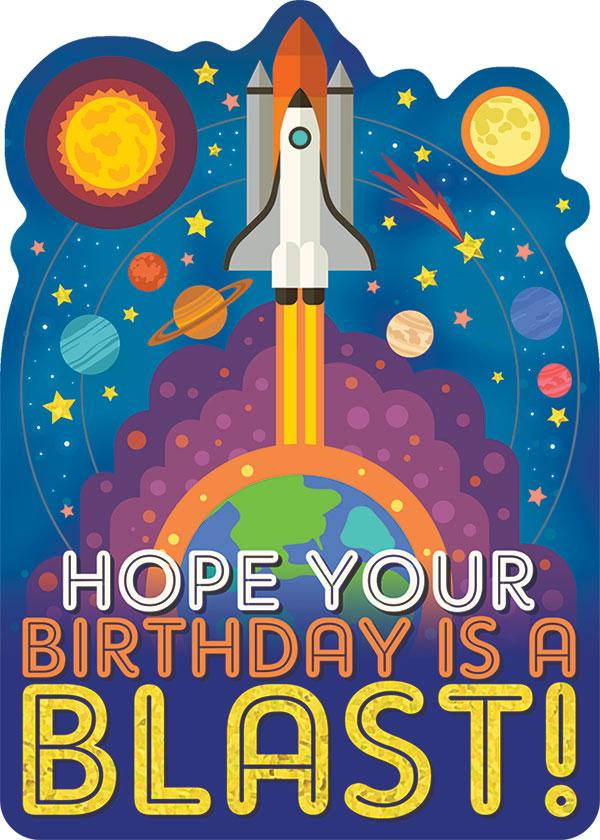 Playhouse Hope Your Birthday is a Blast! foil greeting card