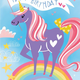 Playhouse Unicorn flocked greeting card