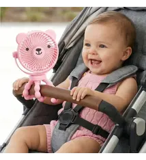 itzy ritzy Itzy Breezy Bear 3-speed stroller Fan --Pink