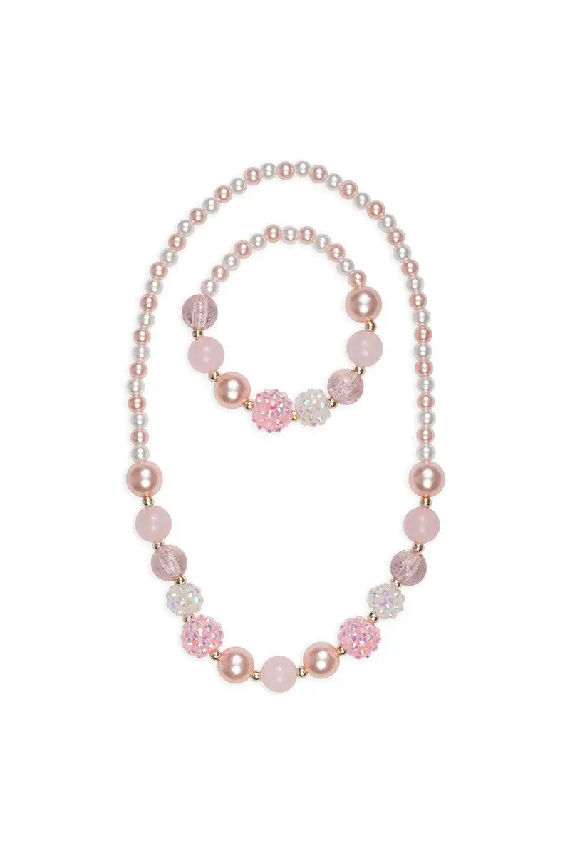 Great Pretenders Pearly Pink Necklace & Bracelet Set (3+)