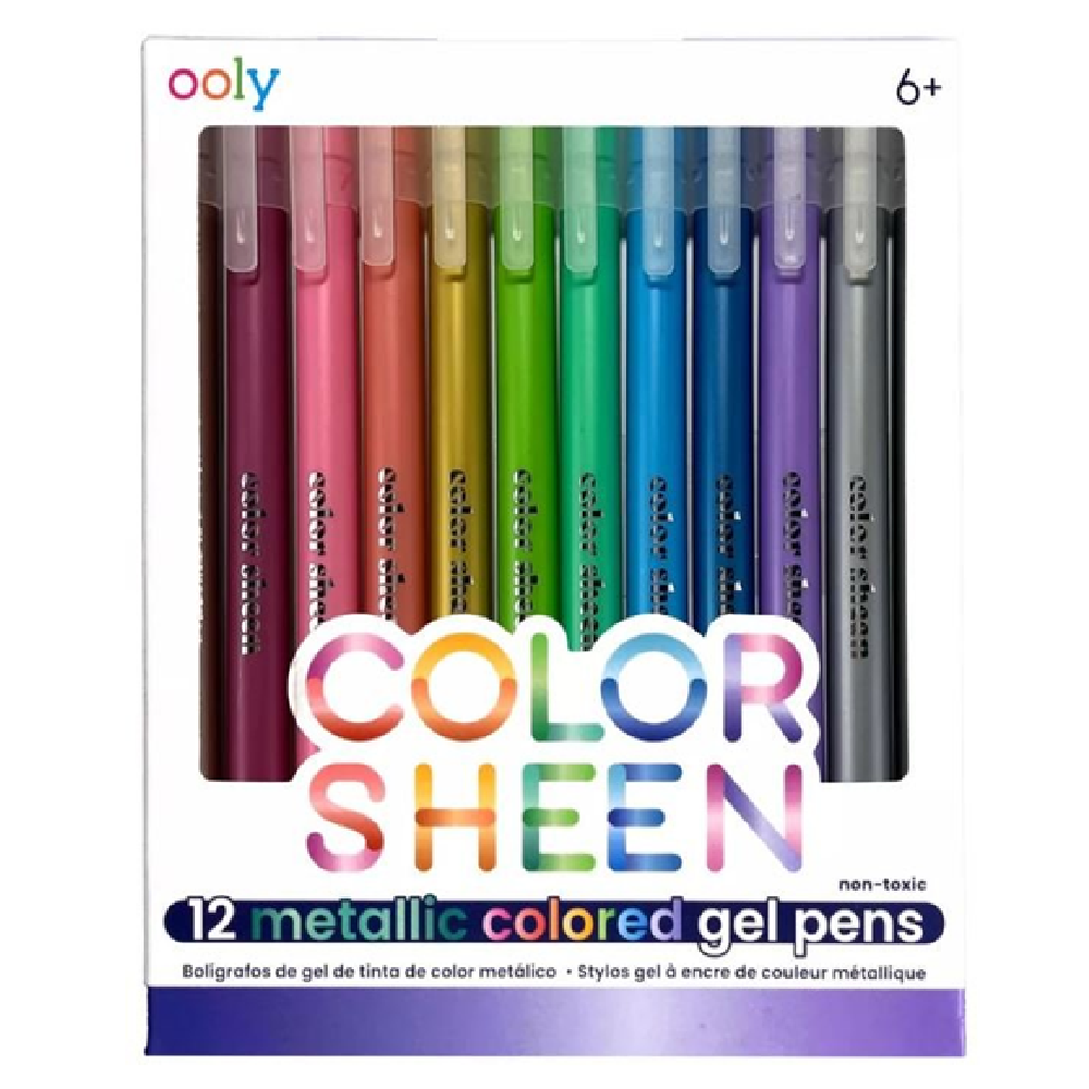 OOLY Color Sheen Metallic Colored Gel Pens - set of 12 (6+)