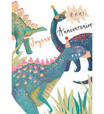 Louise Tiler Designs Joyeux Anniversaire (dino saying rrr)