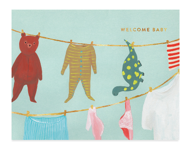 Half Penny Postage Welcome Baby (clothesline)