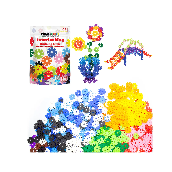 Picasso Tiles Interlocking Building Chips  - 108 pcs (3+)