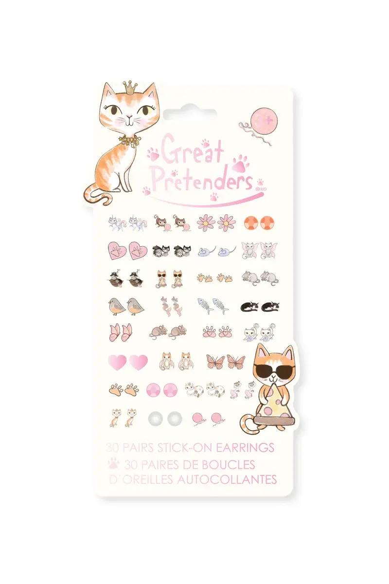Great Pretenders Kitty Cat Sticker Earrings