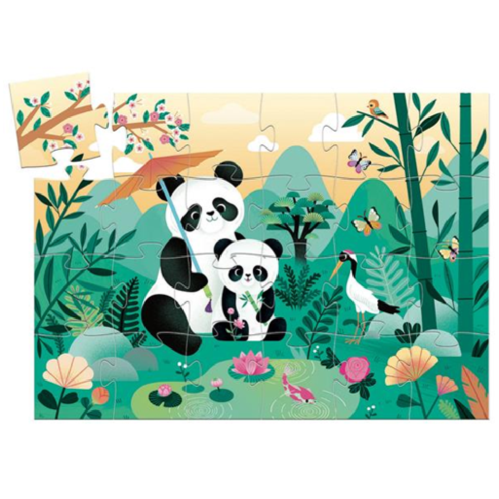 djeco Silhouette Puzzle (24 pcs) - Leo the Panda (3+)