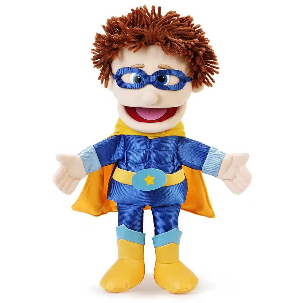 Silly Puppets Superhero boy (peach skin) 14"