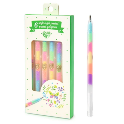 djeco 6 Pastel Rainbow Gel Pens (6+)