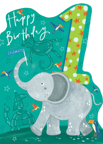 Ling Design Happy Birthday 1 Elephant