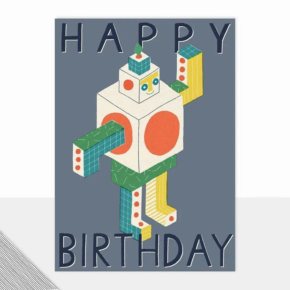 Laura Darrington Design Happy Birthday Robot
