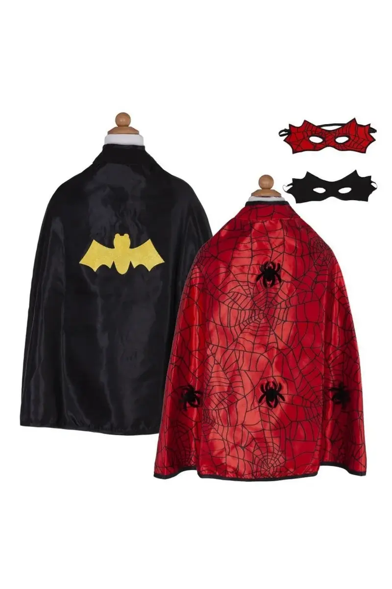 Great Pretenders Reversible Spider-Bat Cape and Mask (size 4-6)