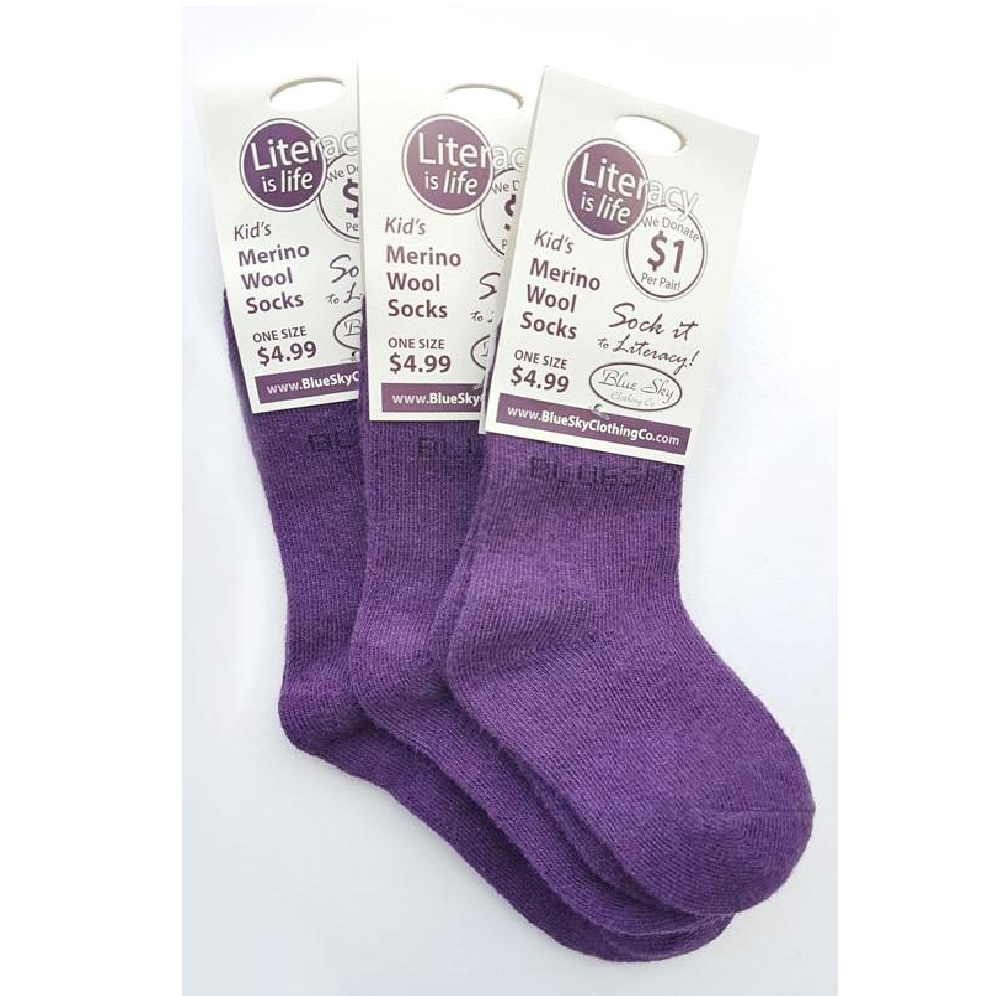 Blue Sky Clothing Co LLC Little Ones' Merino Wool Socks for Literacy