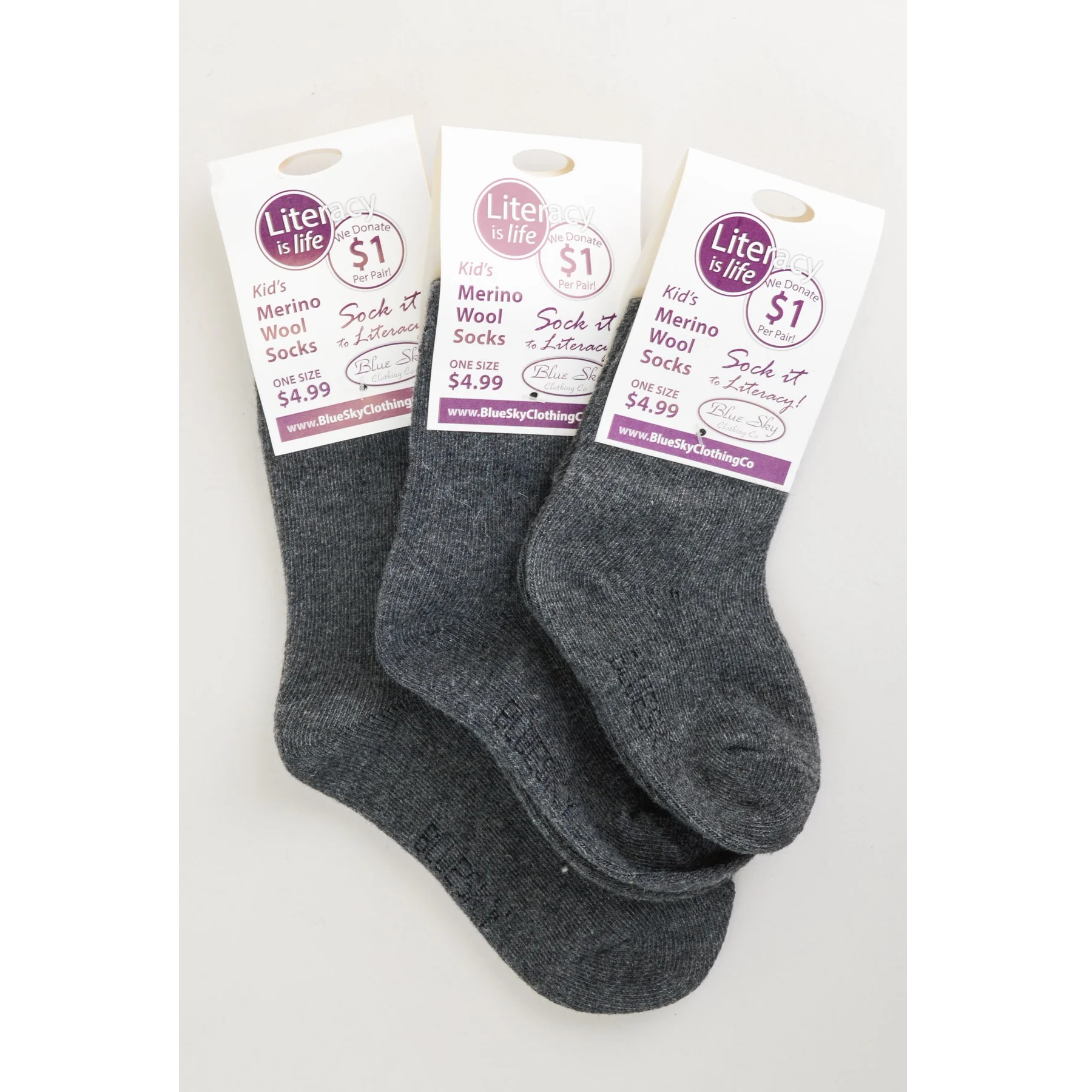Blue Sky Clothing Co LLC Little Ones' Merino Wool Socks for Literacy