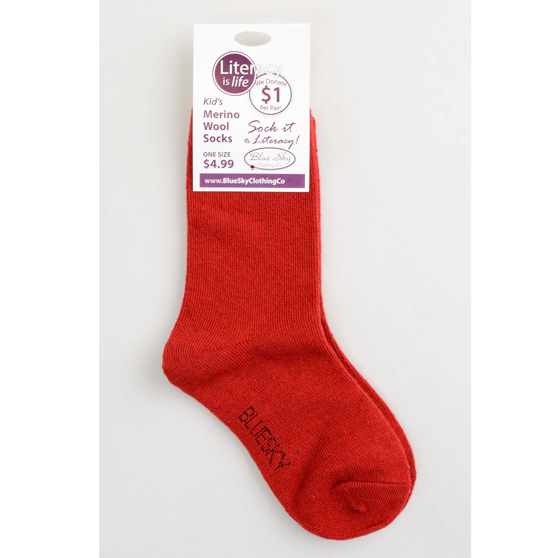 Blue Sky Clothing Co LLC Little Ones' Merino Wool Socks for Literacy