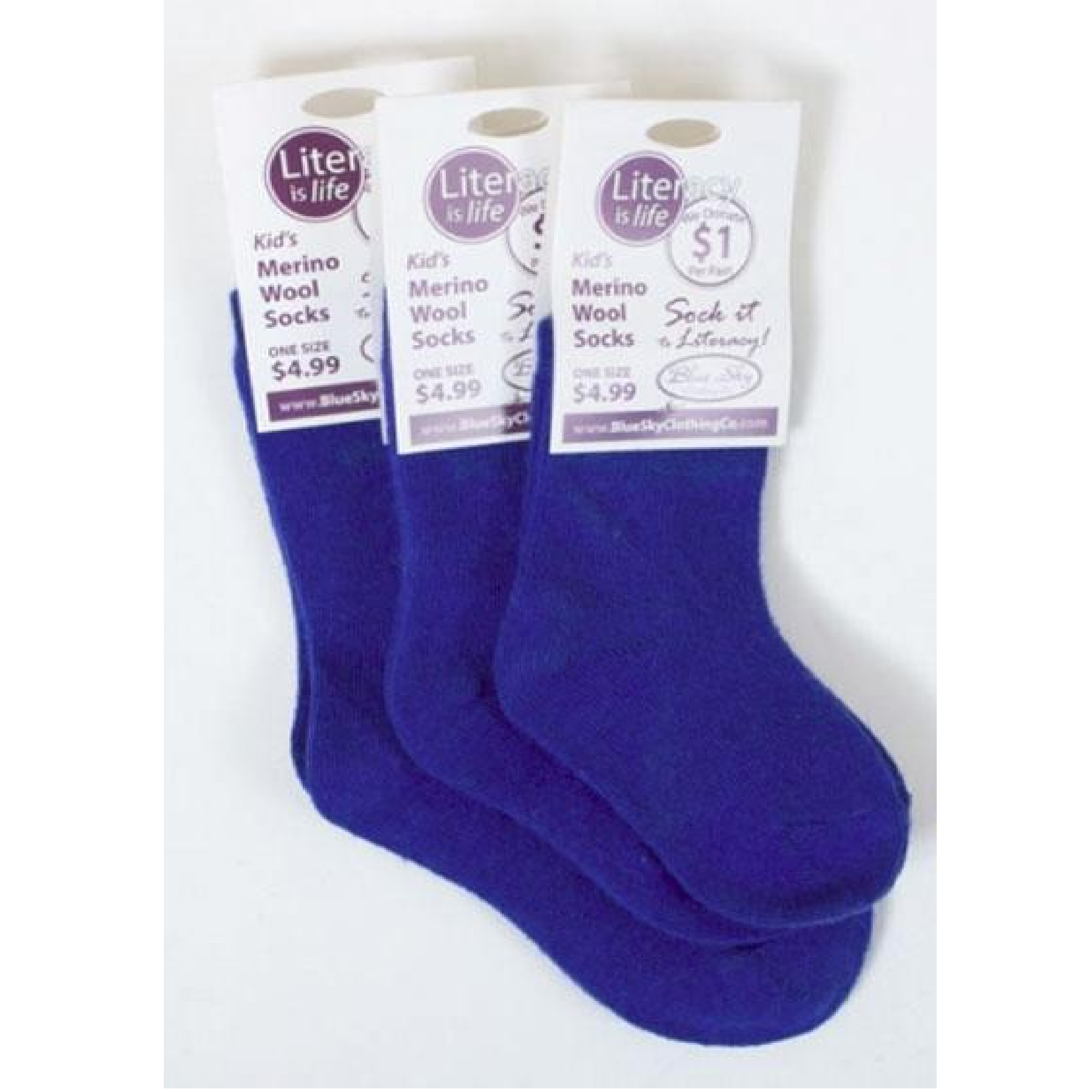 Blue Sky Clothing Co LLC Little Ones' Merino Wool Socks for Literacy