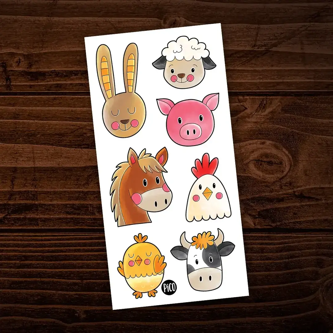 Pico Pico Temporary Tattoos Farm Animals 429